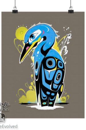 Great Blue Heron Graffiti print