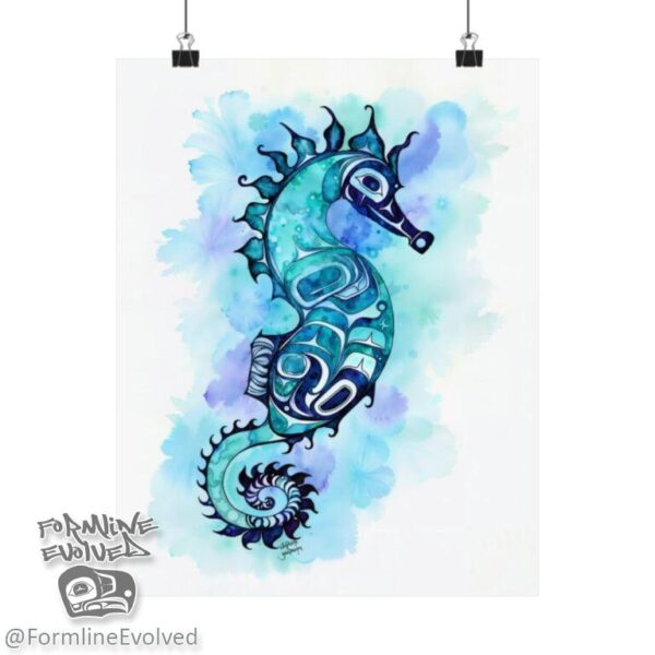 Seahorse watercolor print