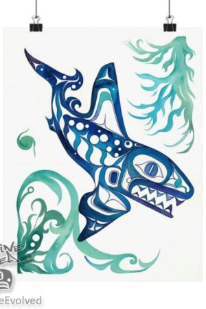 Shark watercolor print