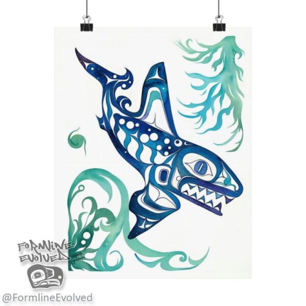 Shark watercolor print