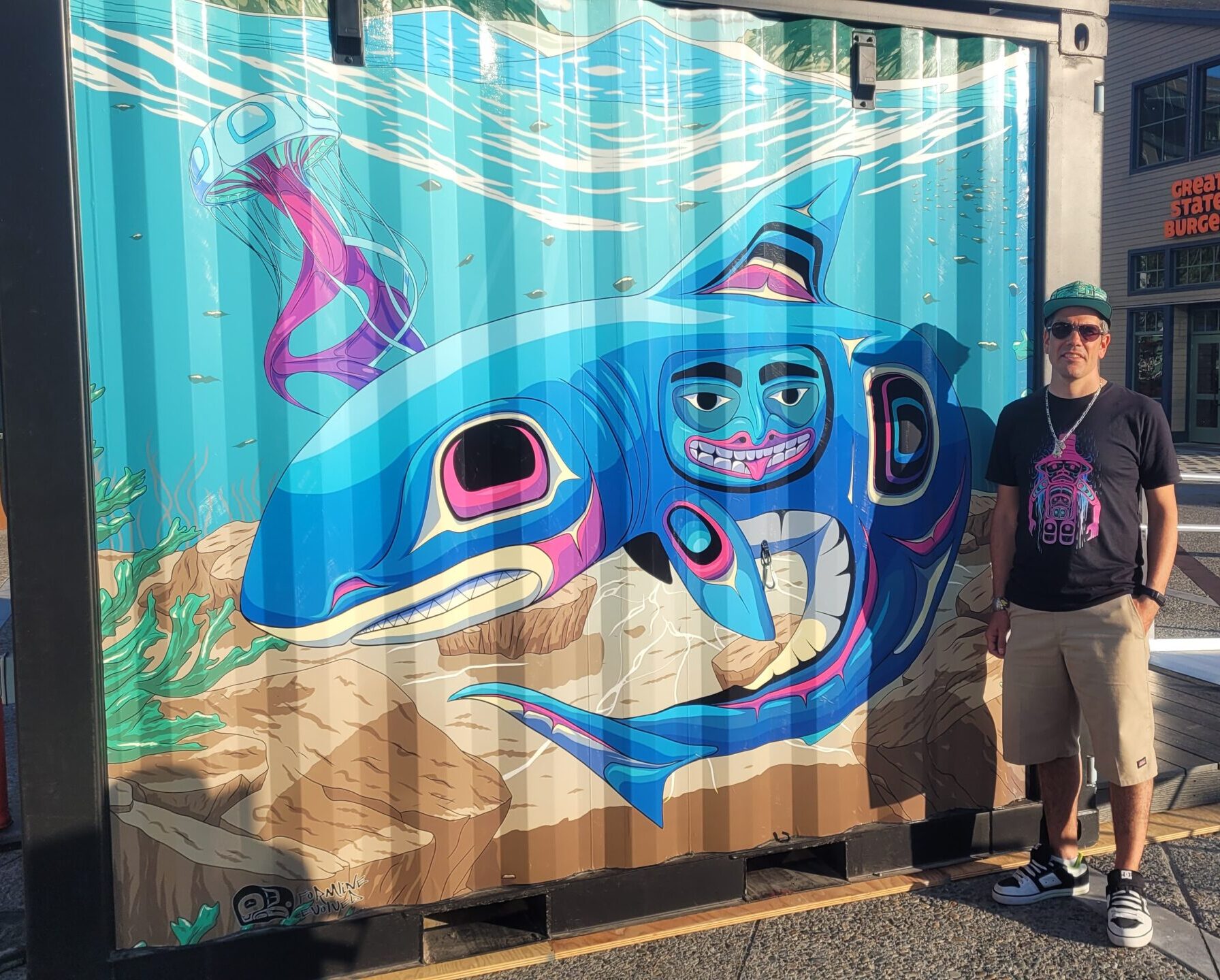 mural wrap of shark