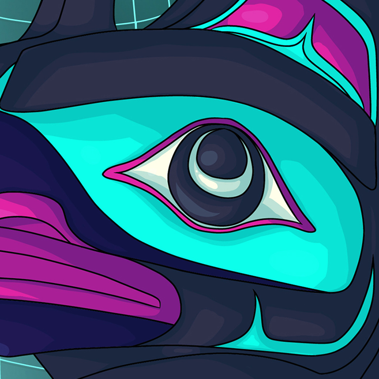 closeup of Raven details